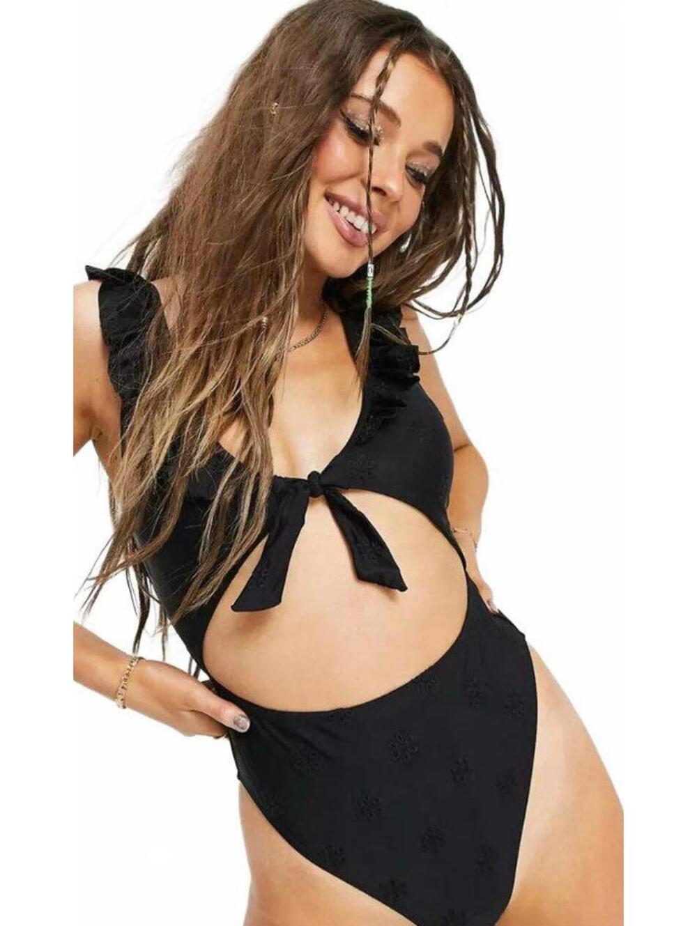 Fashion Union Broderie Anglaise Cut Out Swimsuit NWT